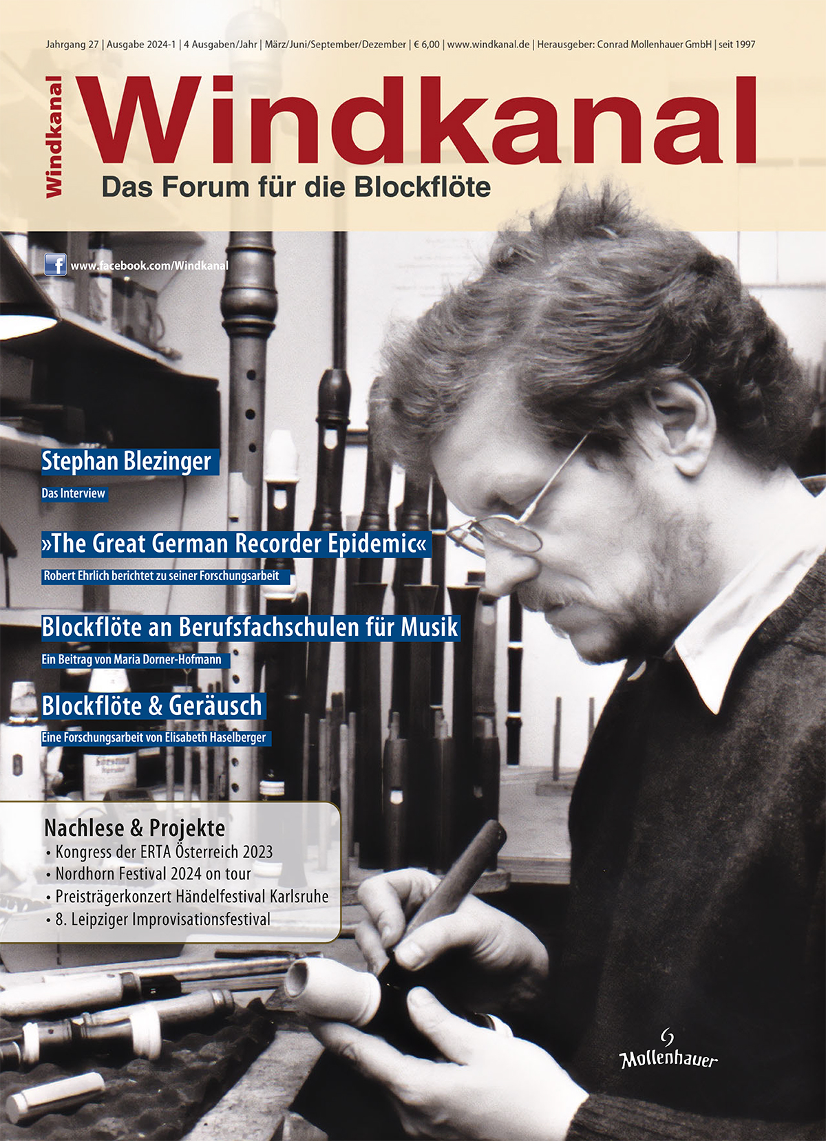 Blockflötenzeitschrift Windkanal: Titelbild der Ausgabe 2023-4
