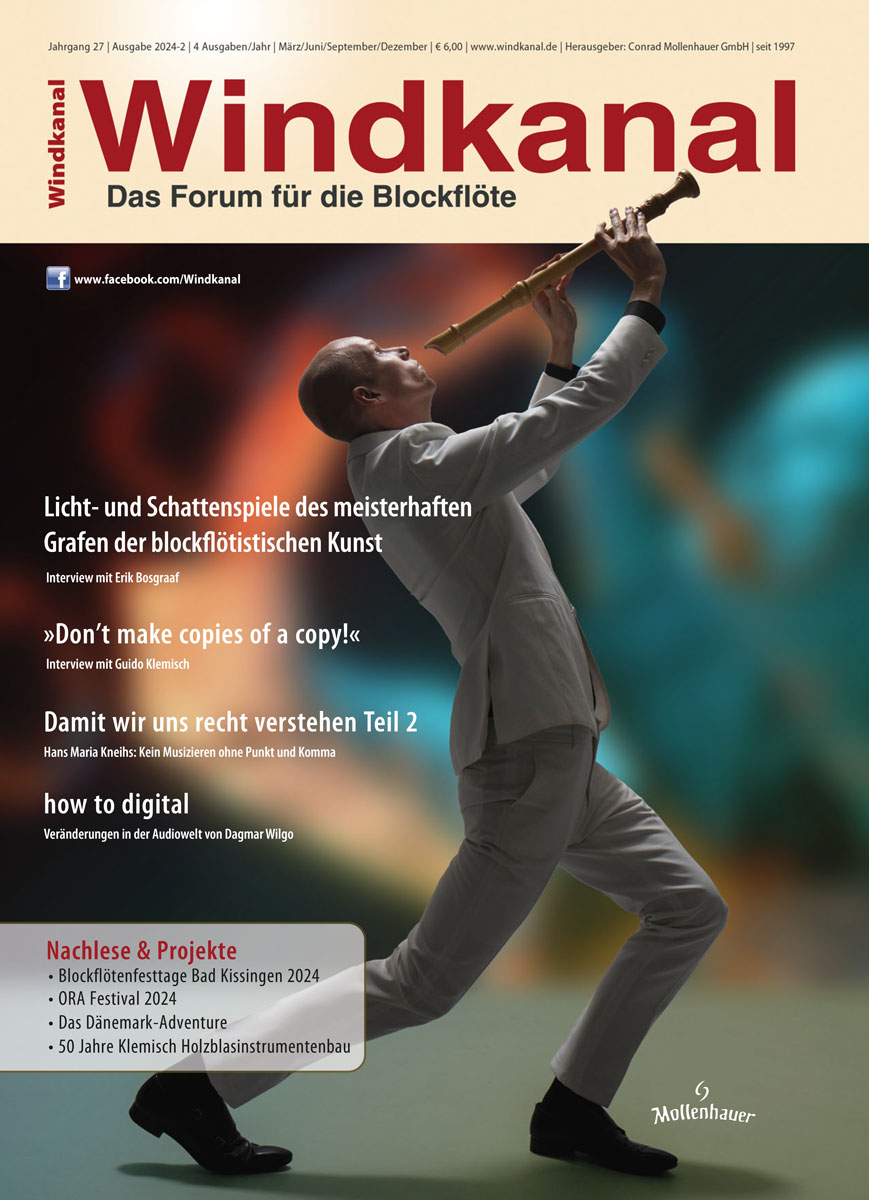 Blockflötenzeitschrift Windkanal: Titelbild der Ausgabe 2024-2