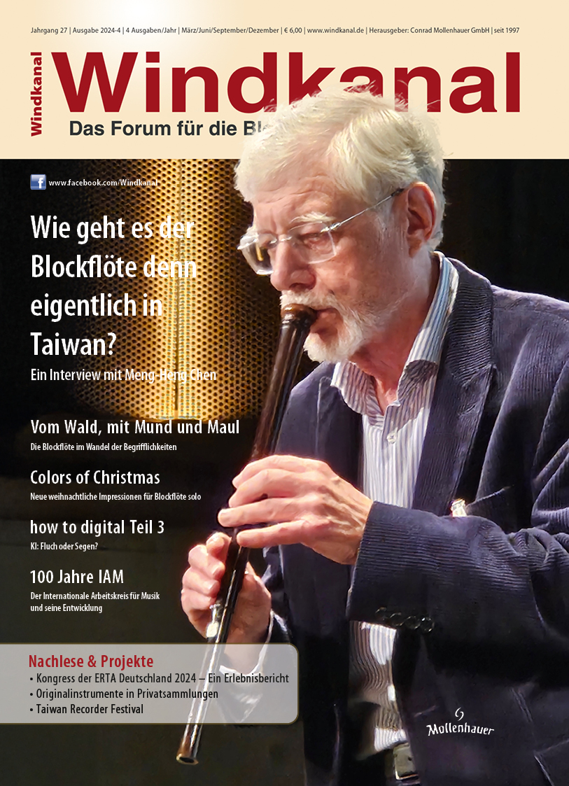 Blockflötenzeitschrift Windkanal: Titelbild der Ausgabe 2024-4